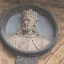 Medaillon von Alfons XI. an der Plaza Mayor von Salamanca