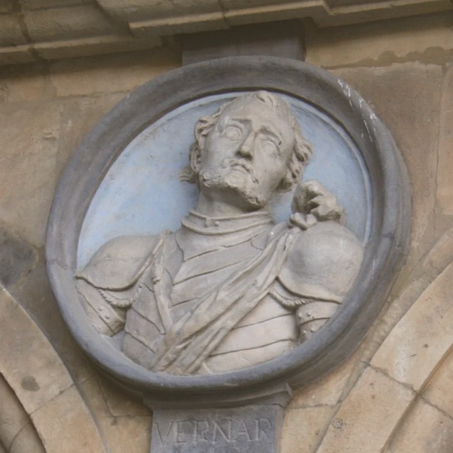 Medaillon von Bernardo del Carpio an der Plaza Mayor von Salamanca