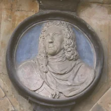 Medaillon von Philipp V. an der Plaza Mayor von Salamanca