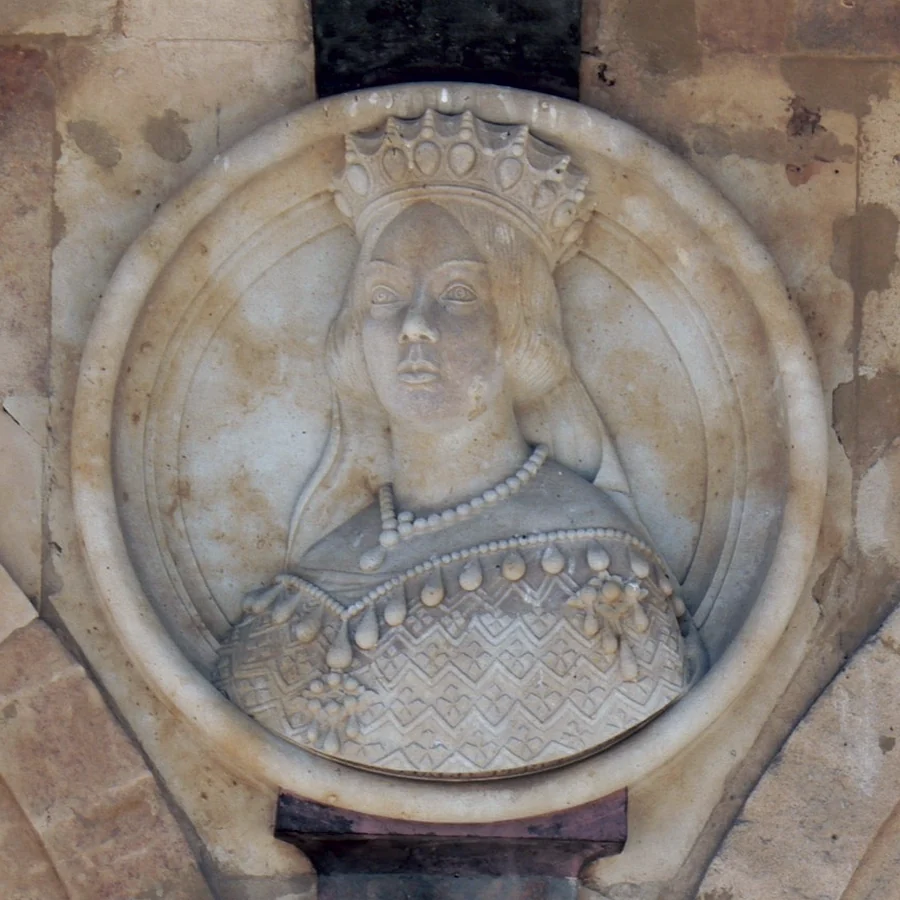 Médaillon de Isabelle II sur la Plaza Mayor de Salamanque