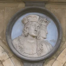 Medaillon von Johanna (Kastilien) und Philipp I. an der Plaza Mayor von Salamanca